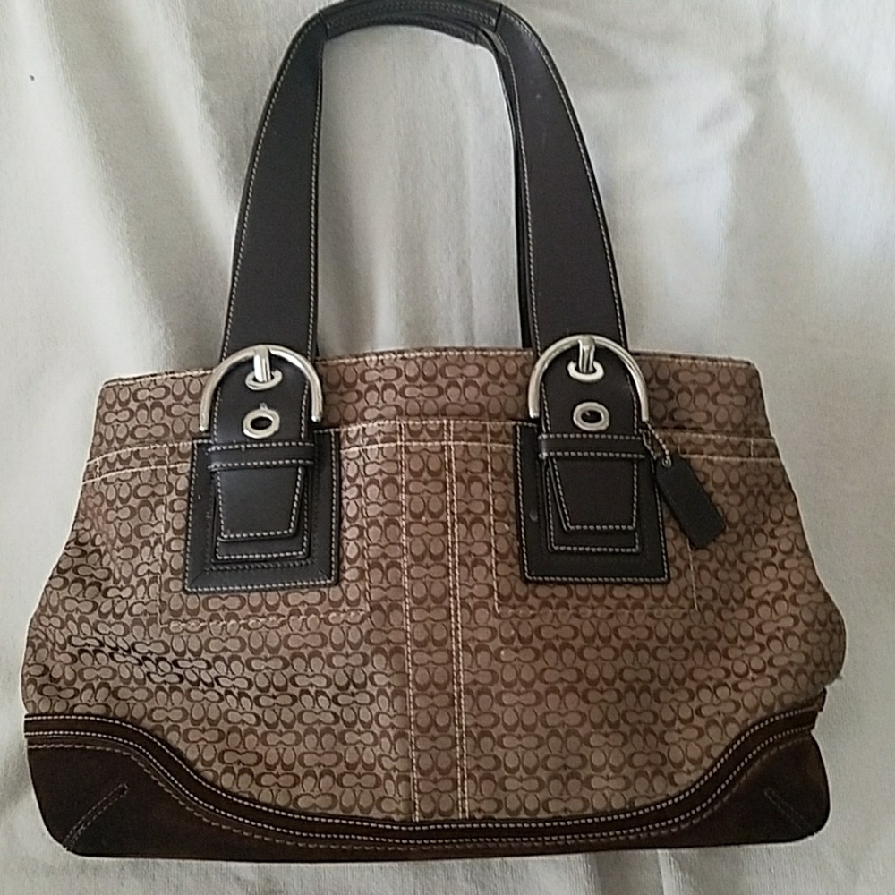 Coach purse Brown  18"L x 6.5"W x 10"H w/o handles